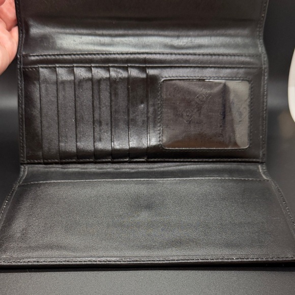 Coach Black Signature Women's Trifold or Checkbook Wallet - Picture 8 of 10